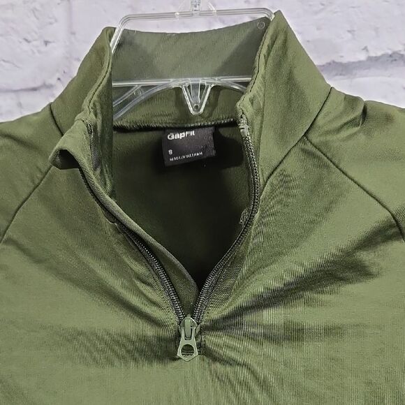 Gap Fit Kids Olive Green Zip-Up Jacket Unisex Boy Girl Activewear Soft Knit 6/7 - Picture 2 of 7